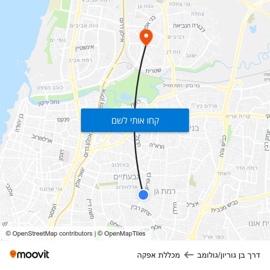 מפת דרך בן גוריון/גולומב למכללת אפקה