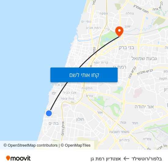 מפת בלפור/רוטשילד לאצטדיון רמת גן