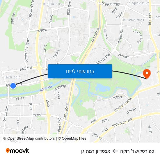 מפת ספורטק/שד' רוקח לאצטדיון רמת גן