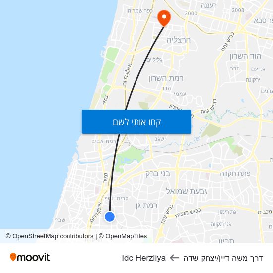 מפת דרך משה דיין/יצחק שדה לIdc Herzliya