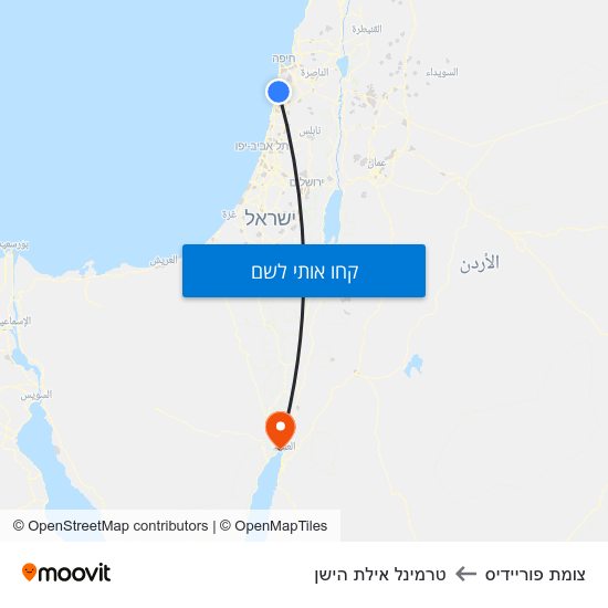 מפת צומת פוריידיס לטרמינל אילת הישן