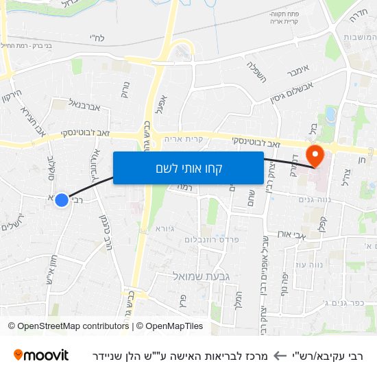 מפת רבי עקיבא/רש''י למרכז לבריאות האישה ע""ש הלן שניידר