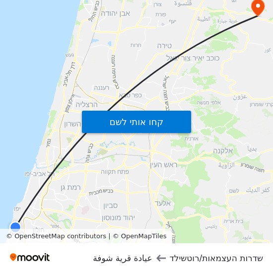 מפת שדרות העצמאות/רוטשילד לعيادة قرية شوفة