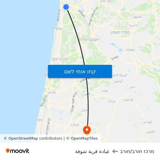 מפת מרכז חורב/חורב לعيادة قرية شوفة