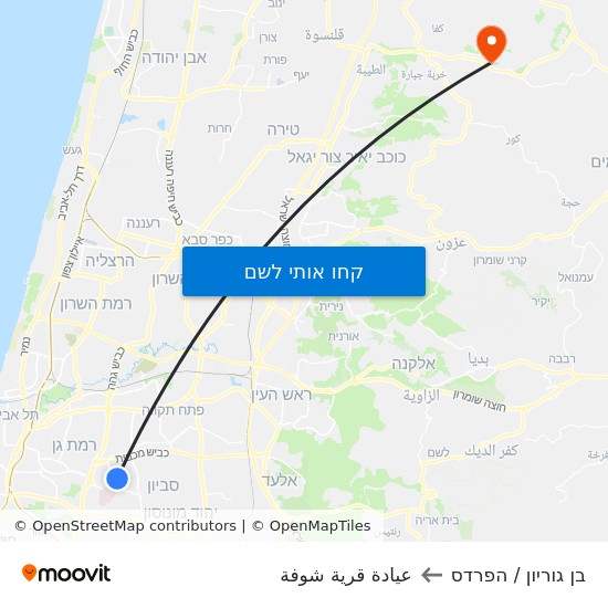 מפת בן גוריון / הפרדס לعيادة قرية شوفة