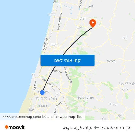 מפת עין הקורא/הרצל לعيادة قرية شوفة
