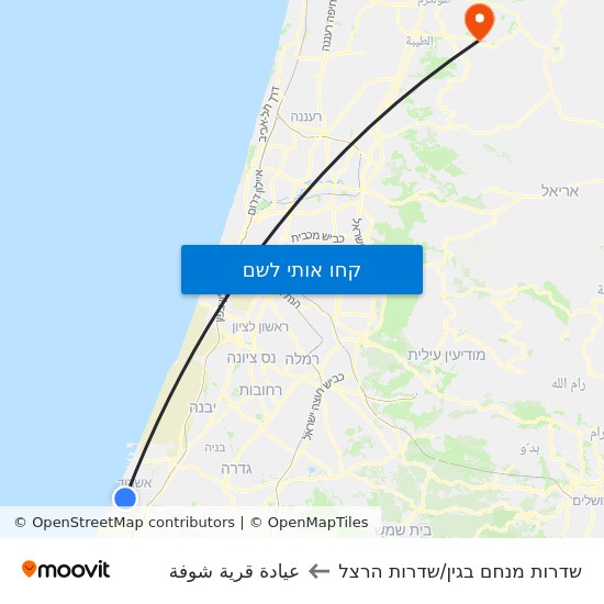 מפת שדרות מנחם בגין/שדרות הרצל לعيادة قرية شوفة