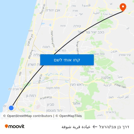 מפת דרך בן צבי/הרצל לعيادة قرية شوفة