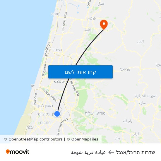 מפת שדרות הרצל/אנגל לعيادة قرية شوفة