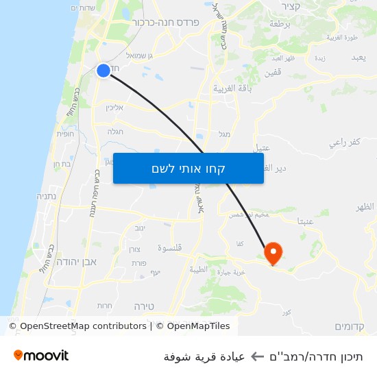 מפת תיכון חדרה/רמב''ם לعيادة قرية شوفة