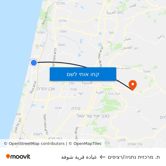 מפת ת. מרכזית נתניה/רציפים לعيادة قرية شوفة