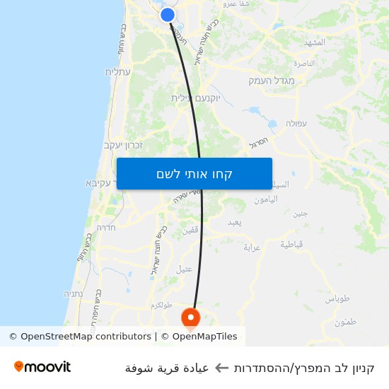 מפת קניון לב המפרץ/ההסתדרות לعيادة قرية شوفة