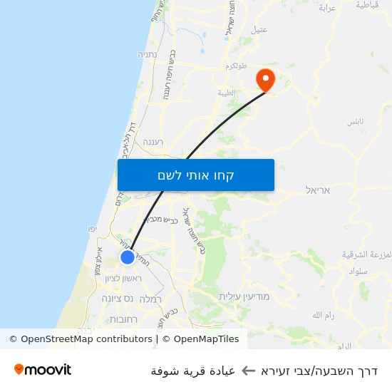 מפת דרך השבעה/צבי זעירא לعيادة قرية شوفة