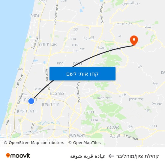 מפת קהילת ציון/מוהליבר לعيادة قرية شوفة