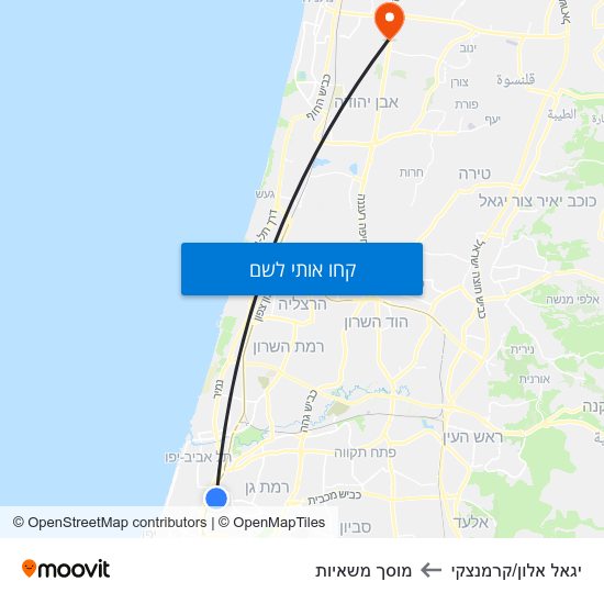 מפת יגאל אלון/קרמנצקי למוסך משאיות