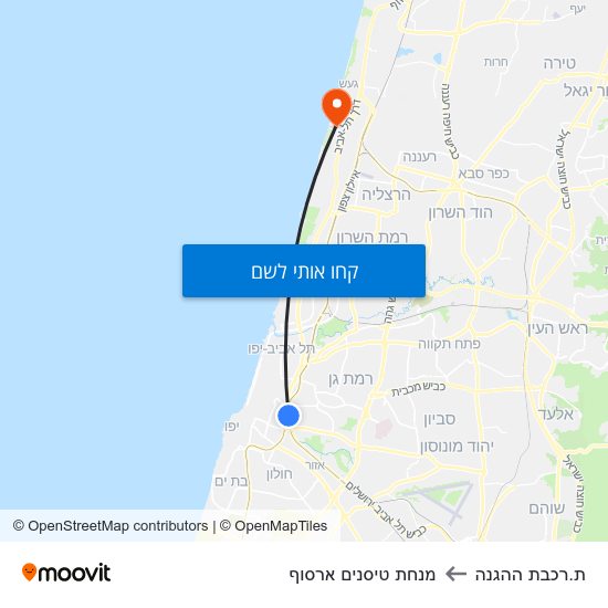 מפת ת.רכבת ההגנה למנחת טיסנים ארסוף