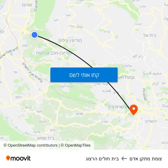 מפת צומת מתקן אדם לבית חולים הרצוג