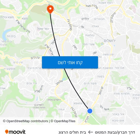 מפת דרך חברון/גבעת המטוס לבית חולים הרצוג