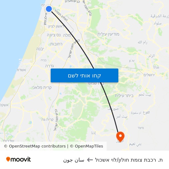 מפת ת. רכבת צומת חולון/לוי אשכול לسان جون