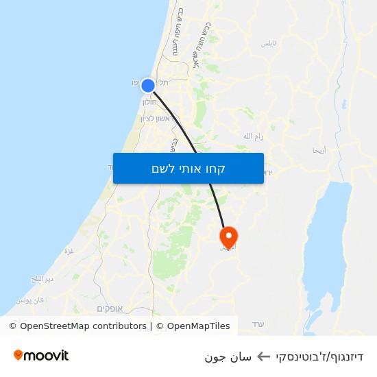 מפת דיזנגוף/ז'בוטינסקי לسان جون