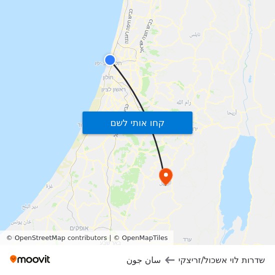 מפת שדרות לוי אשכול/זריצקי לسان جون