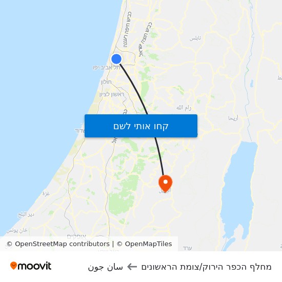 מפת מחלף הכפר הירוק/צומת הראשונים לسان جون