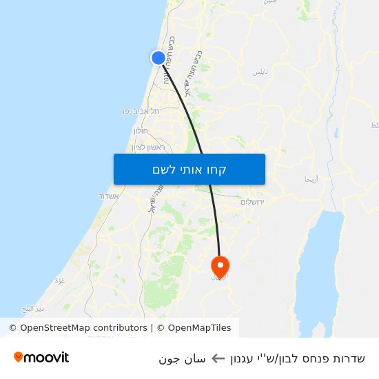 מפת שדרות פנחס לבון/ש''י עגנון לسان جون