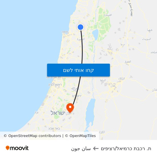 מפת ת. רכבת כרמיאל/רציפים לسان جون