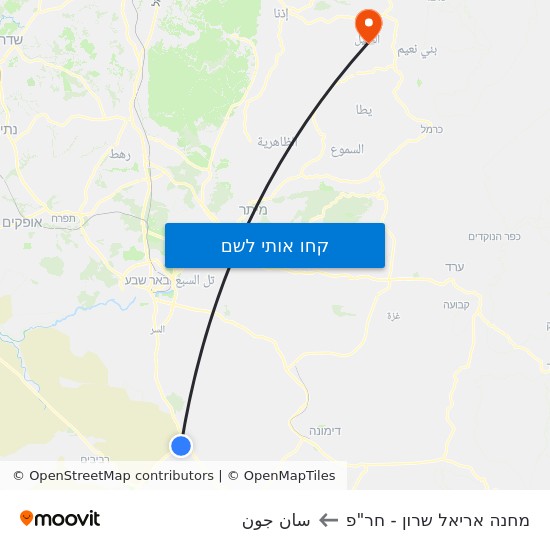 מפת מחנה אריאל שרון לسان جون