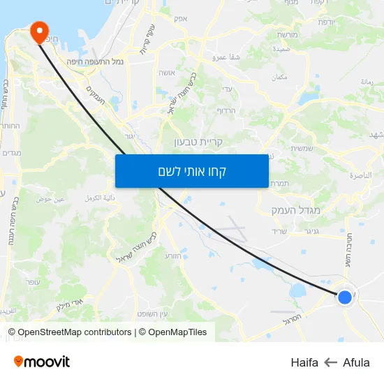 מפת Afula לHaifa