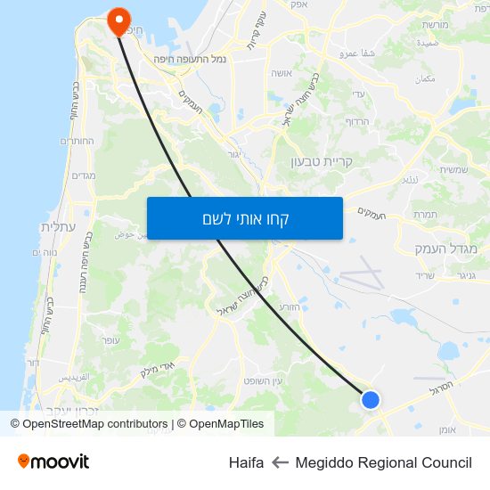 מפת Megiddo Regional Council לHaifa