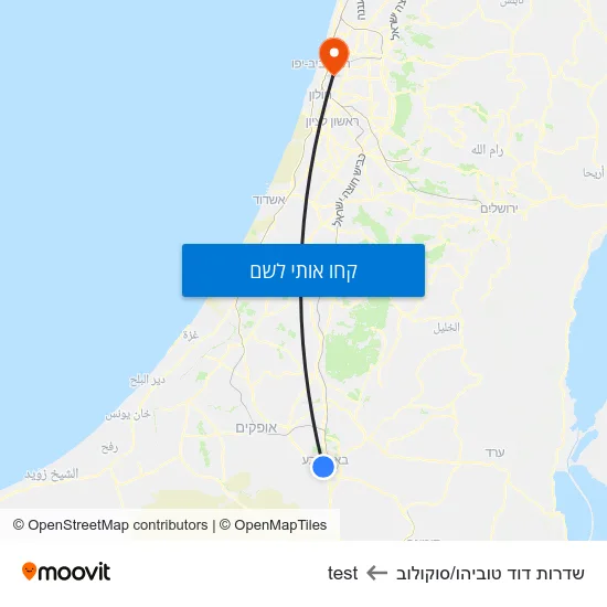 מפת שדרות דוד טוביהו/סוקולוב לtest