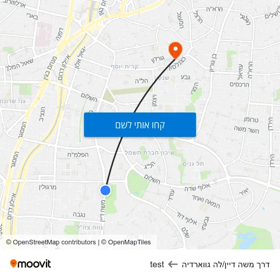 מפת דרך משה דיין/לה גווארדיה לtest