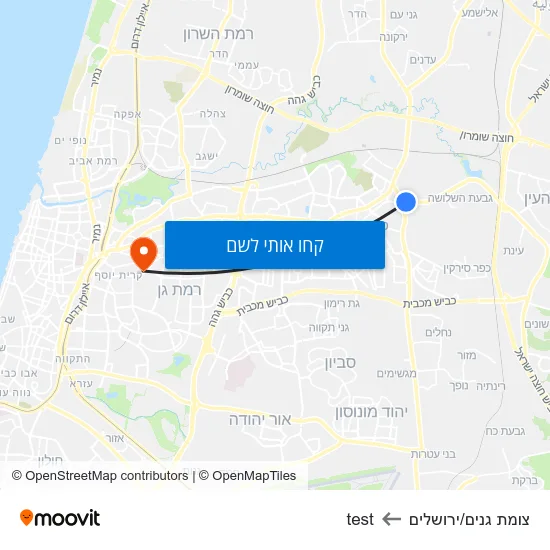 מפת צומת גנים/ירושלים לtest