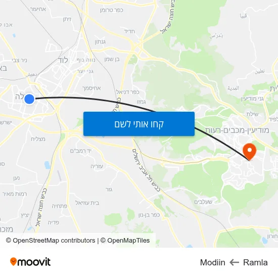 מפת Ramla לModiin