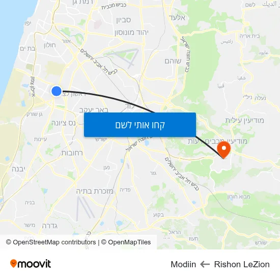 מפת Rishon LeZion לModiin