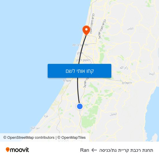 מפת תחנת רכבת קריית גת/כניסה לRan