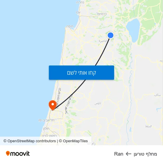 מפת מחלף טורען לRan