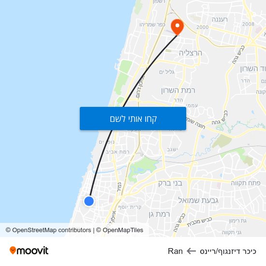 מפת כיכר דיזנגוף/ריינס לRan