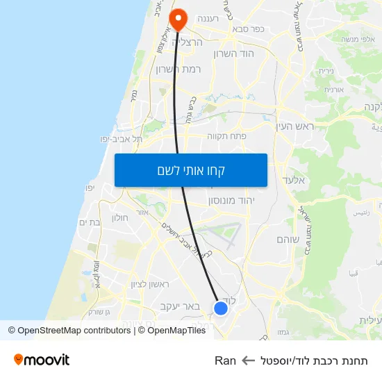 מפת תחנת רכבת לוד/יוספטל לRan