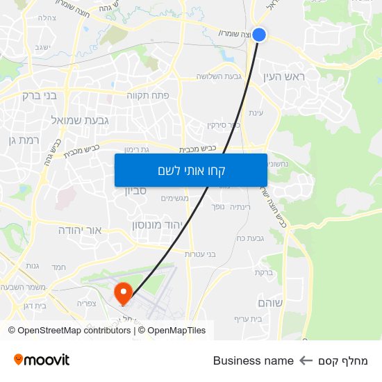 מפת מחלף קסם לBusiness name