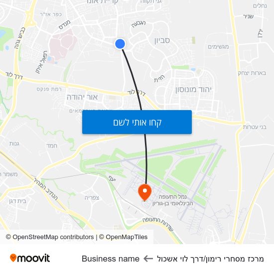 מפת מרכז מסחרי רימון/דרך לוי אשכול לBusiness name