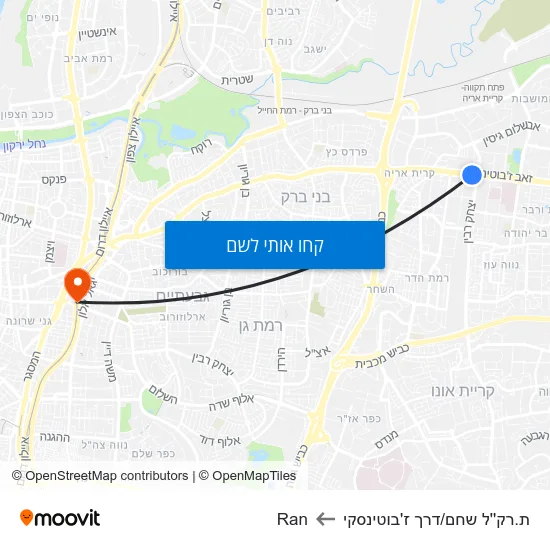 מפת ת.רק''ל שחם/דרך ז'בוטינסקי לRan