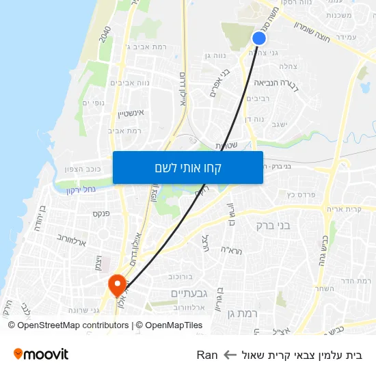 מפת בית עלמין צבאי קרית שאול לRan