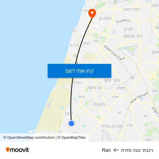 מפת רכבת יבנה מזרח לRan