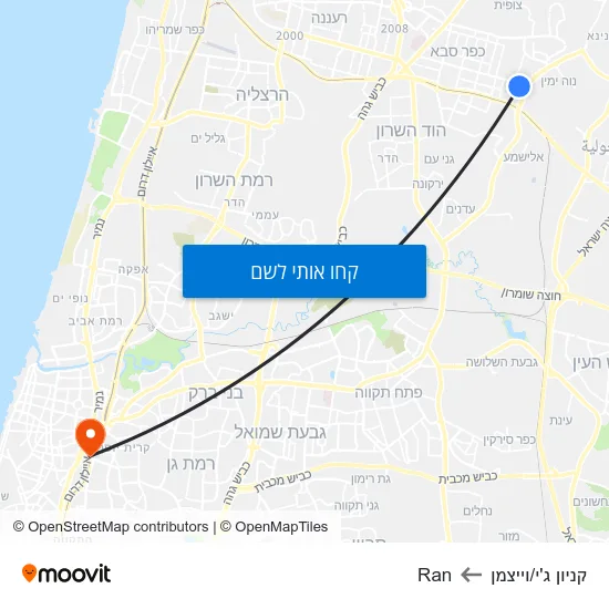 מפת קניון ג'י/וייצמן לRan