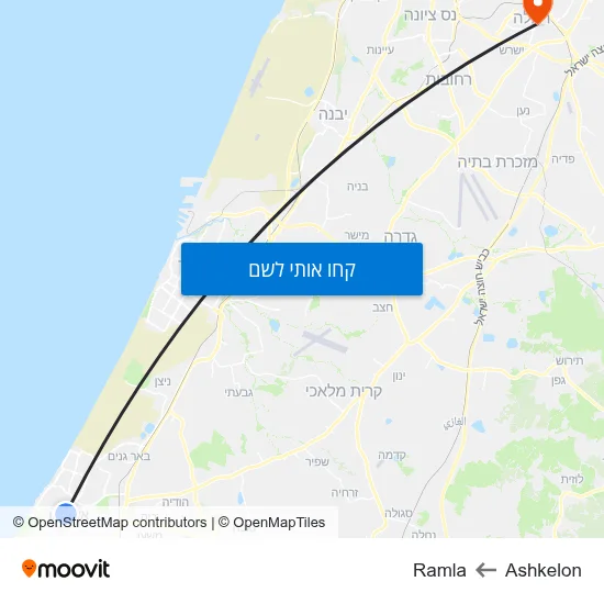 מפת Ashkelon לRamla