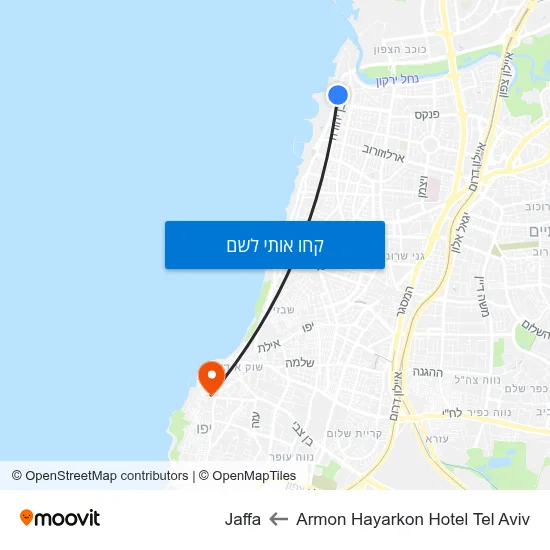 מפת Armon Hayarkon Hotel Tel Aviv לJaffa