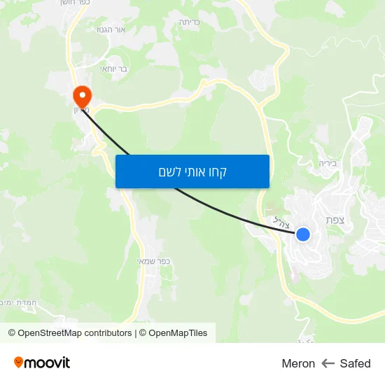 מפת Safed לMeron