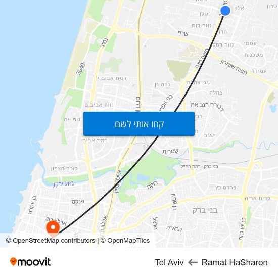 מפת Ramat HaSharon לTel Aviv